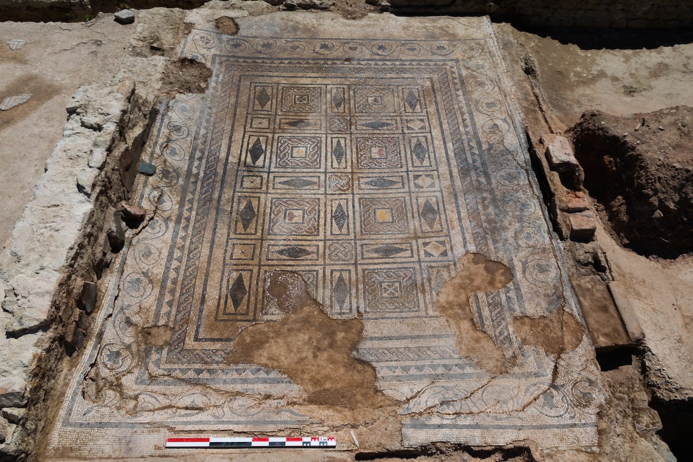 A large mosaic at the Roman site in Vienne (photo courtesy Archeodunum)