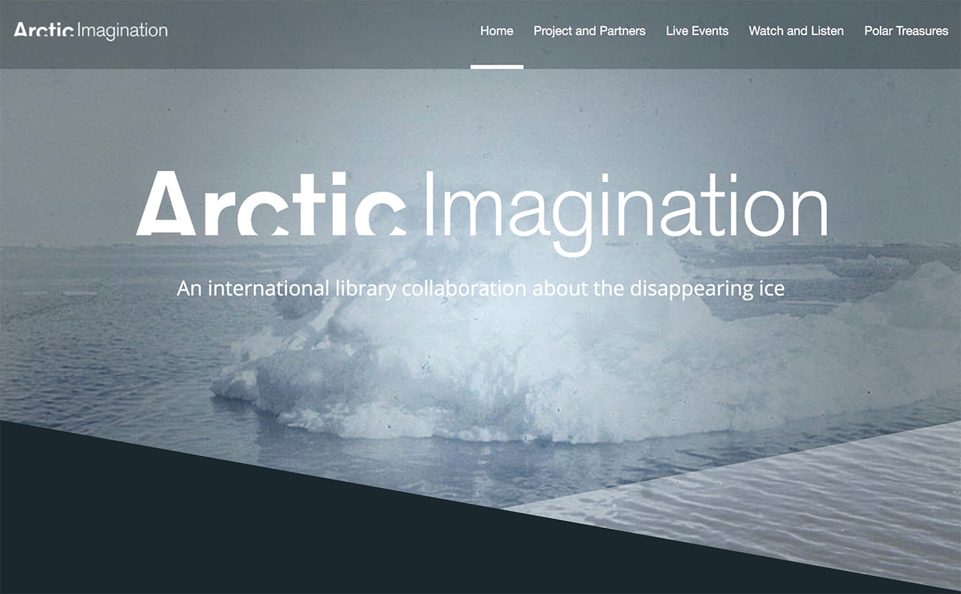 The Arctic Imagination site (screenshot by the author for Hyperallergic)