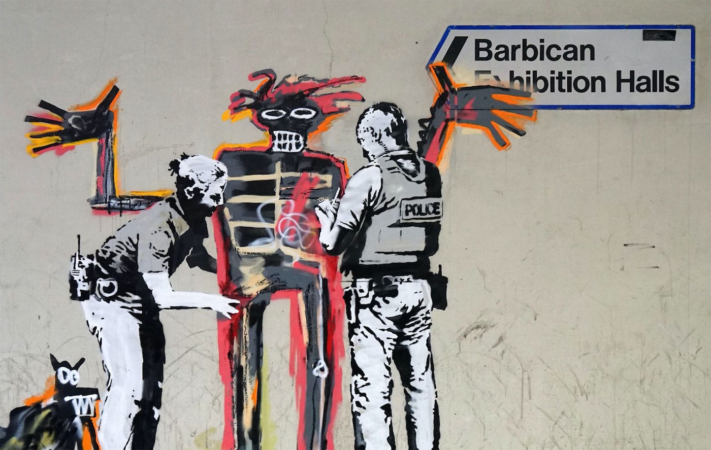 Banksy mural near the Barbican Centre (via banksy.co.uk)