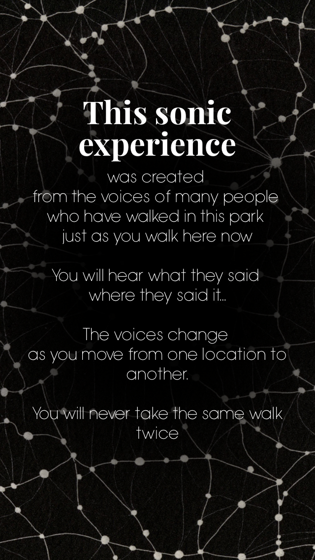 The "HEAR THEIR THERE HERE" app (screenshot by the author for Hyperallergic)