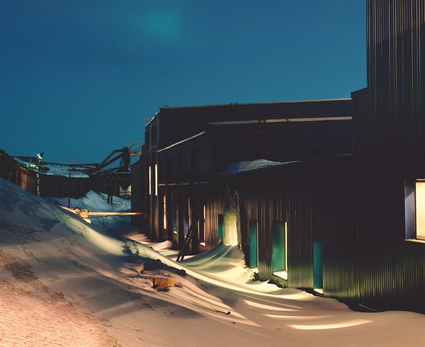 Julia de Cooker, "Barentsburg at Night" from <em>Svalbard – An Arcticficial Life</em> (© Julia de Cooker)