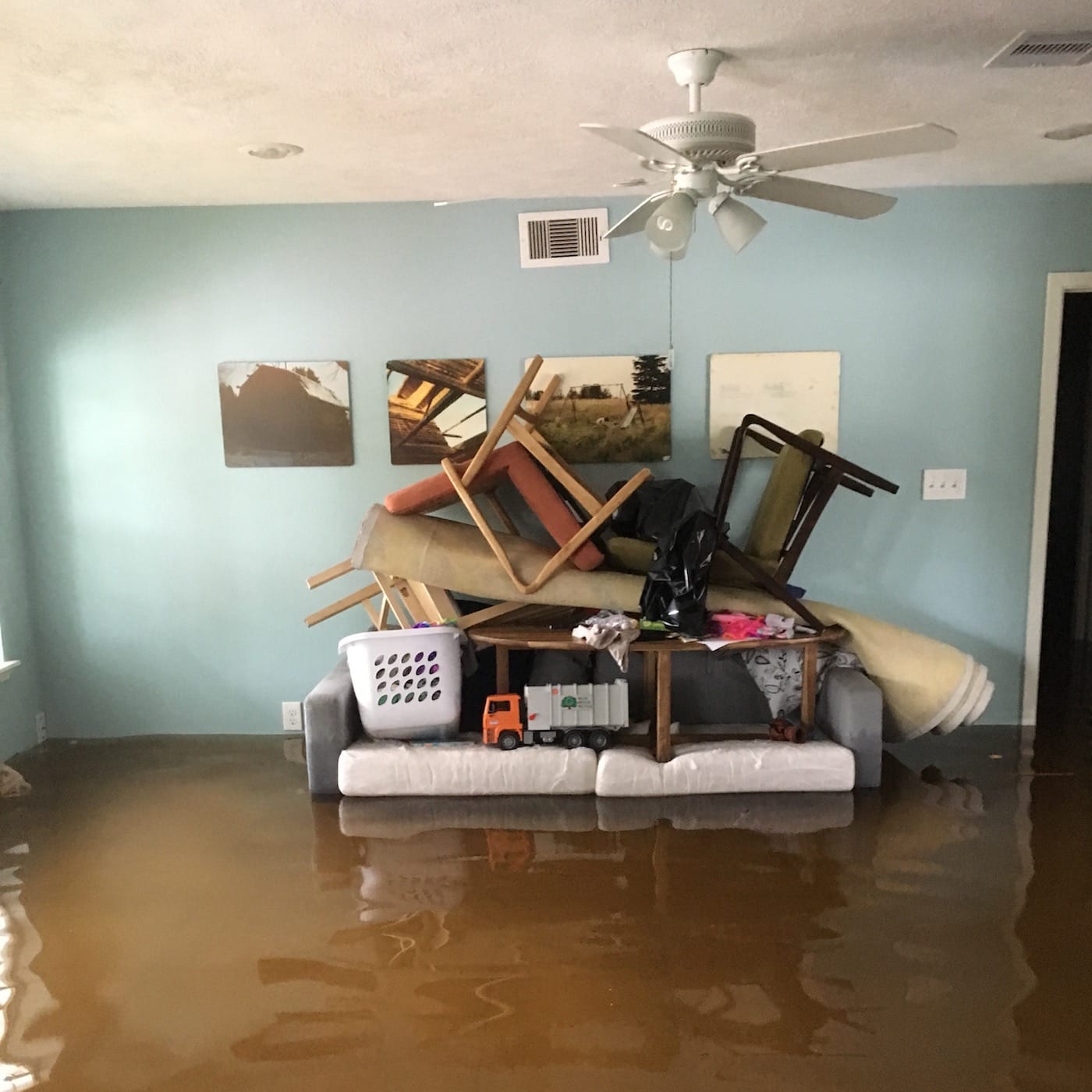 Flooding in the home of artist Keliy Anderson-Staley (courtesy the artist)