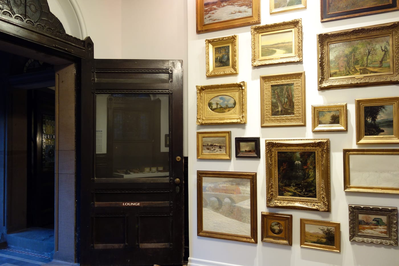 Installation view of <em>Matthew Jensen: Among Trees and Stones</em> at Green-Wood Cemetery (photo by the author for Hyperallergic)