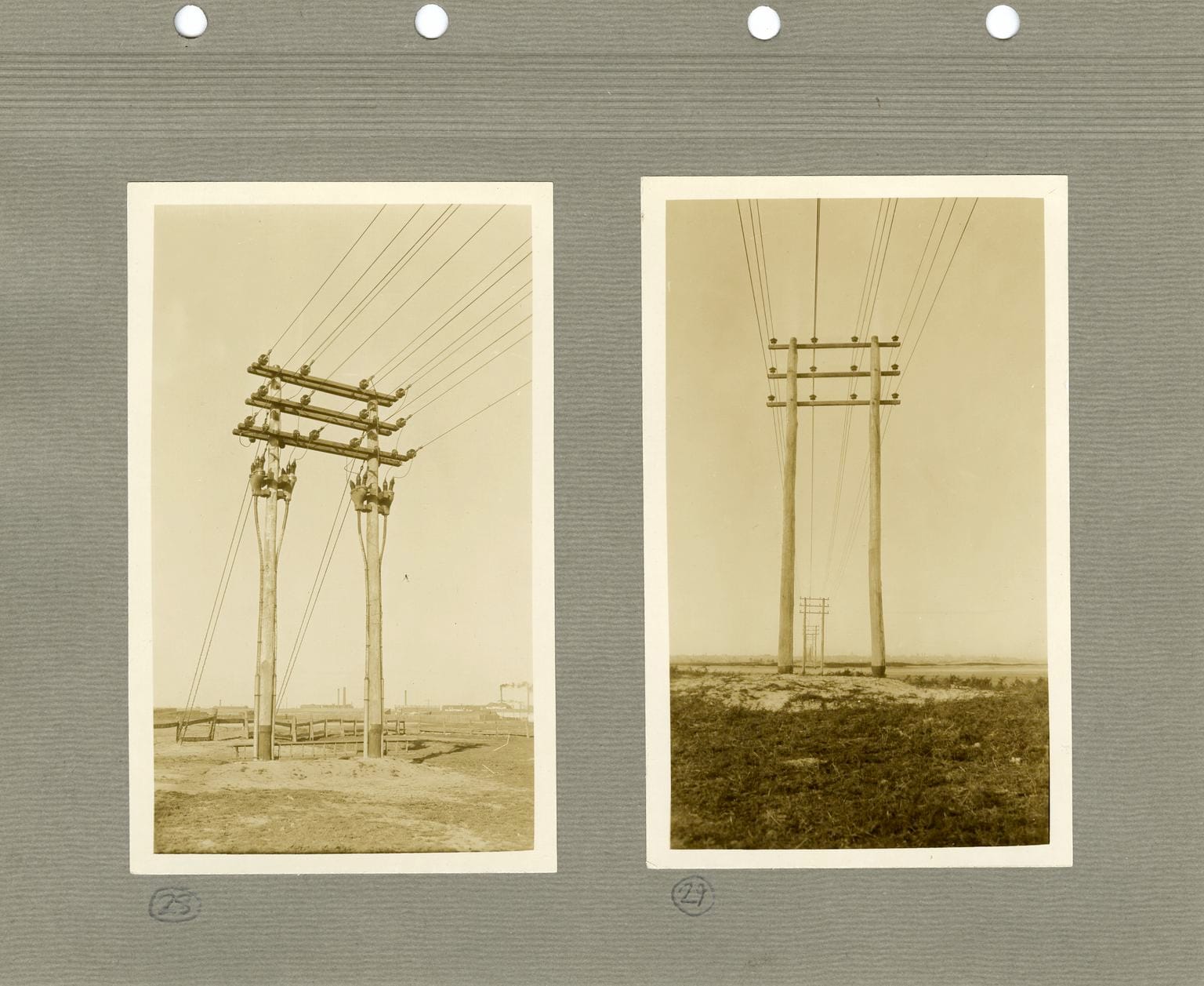 Images from the albums of photographs of electricity pylons in various countries (1920-29) (courtesy Science Museum, London)