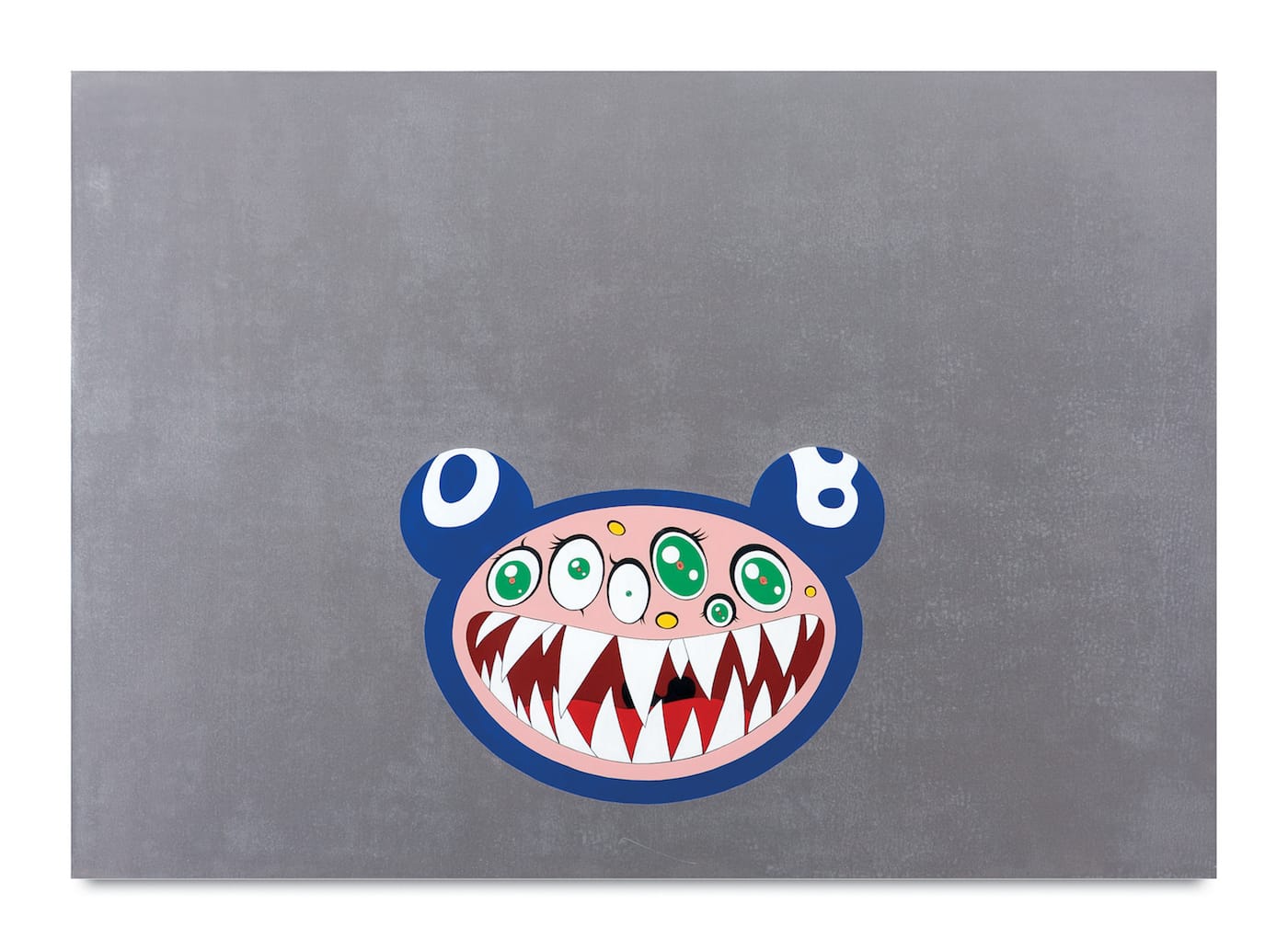 Takashi Murakami, "DOB’s March" (1995), acrylic on canvas mounted on board, 27 9/16 x 39 3/8 in, Javier and Monica Mora, Miami (© 1995 Takashi Murakami/Kaikai Kiki Co., Ltd; All Rights Reserved; photo by Norihiro Ueno)