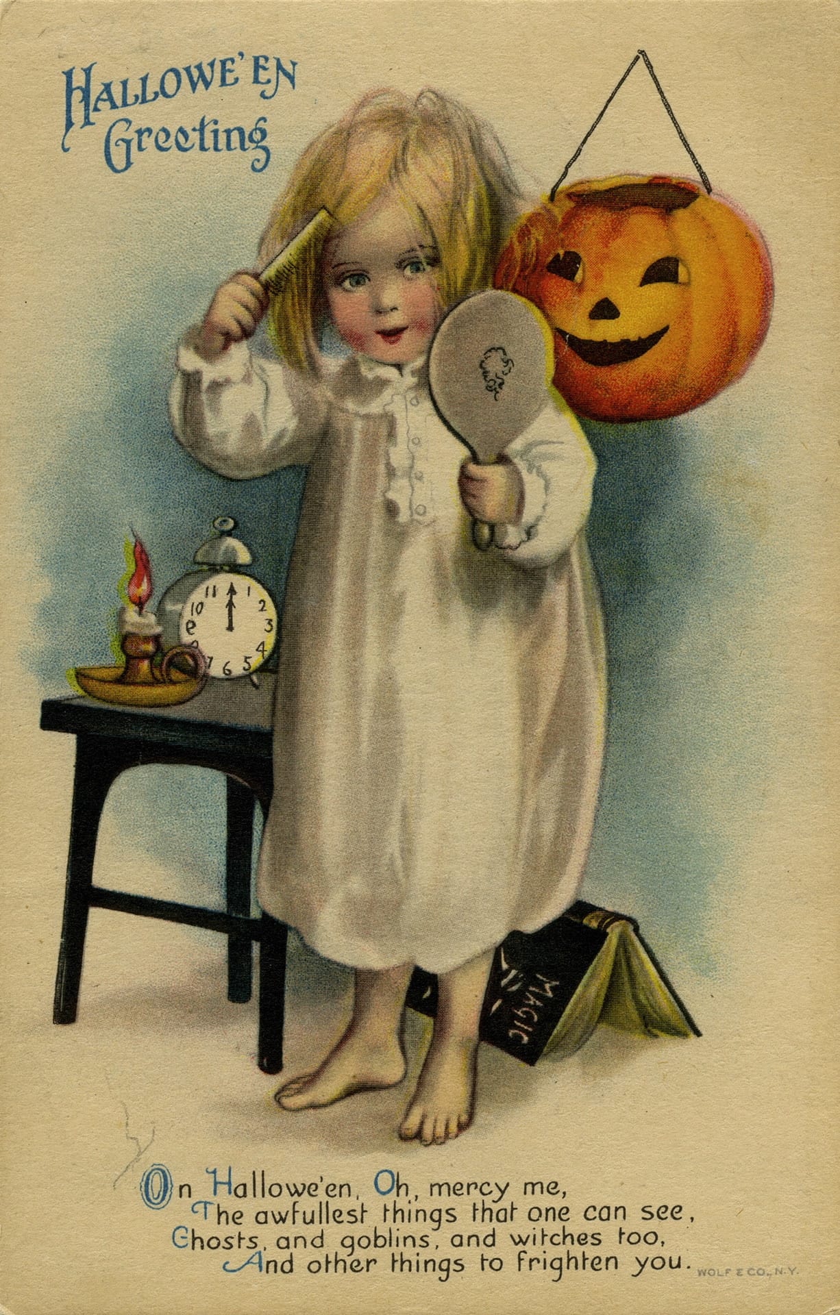 "Hallowe'en Greeting" (1900) (via Wolfe Company, New York/Wikimedia)