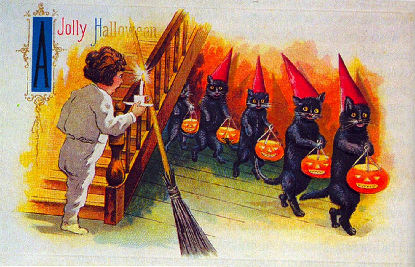 "A Jolly Halloween" (early 20th century) (via infrogmation/Flickr)