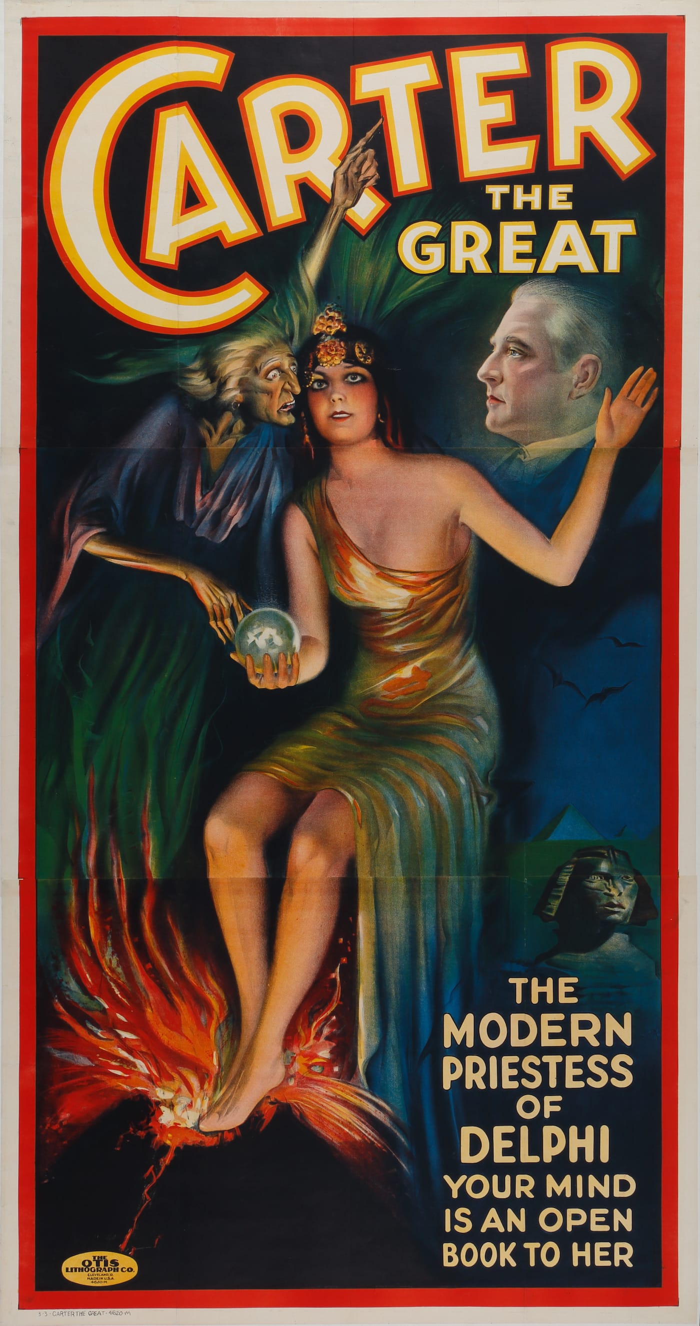 "Carter The Great - The Modern Priestess of Delphi" (The Otis Lithograph Co., 1926) (© McCord Museum)