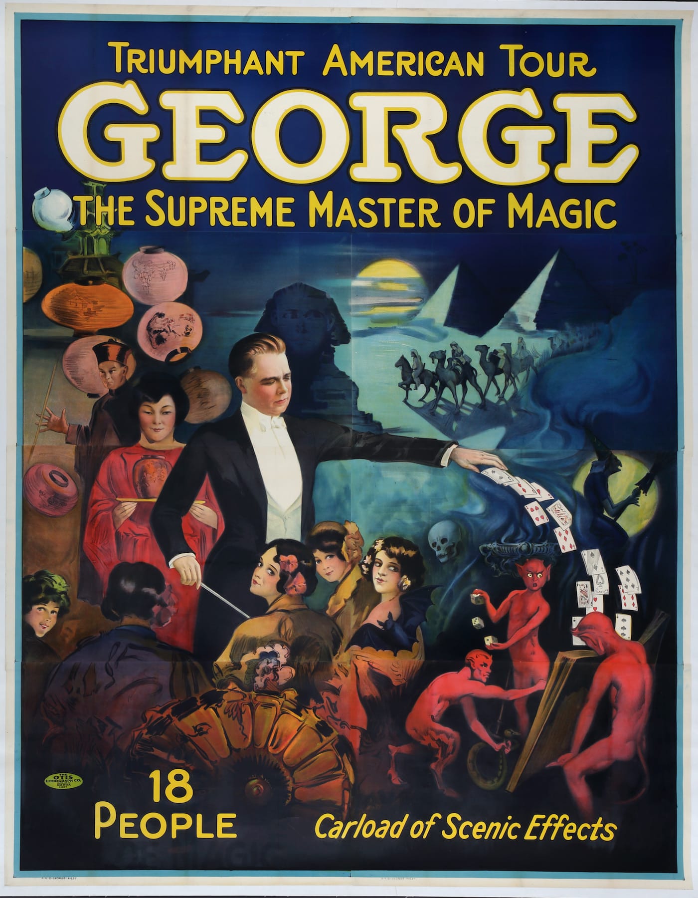 "George The Supreme Master of Magic — Triumphant American Tour" (The Otis Lithograph Co., about 1930) (© McCord Museum)