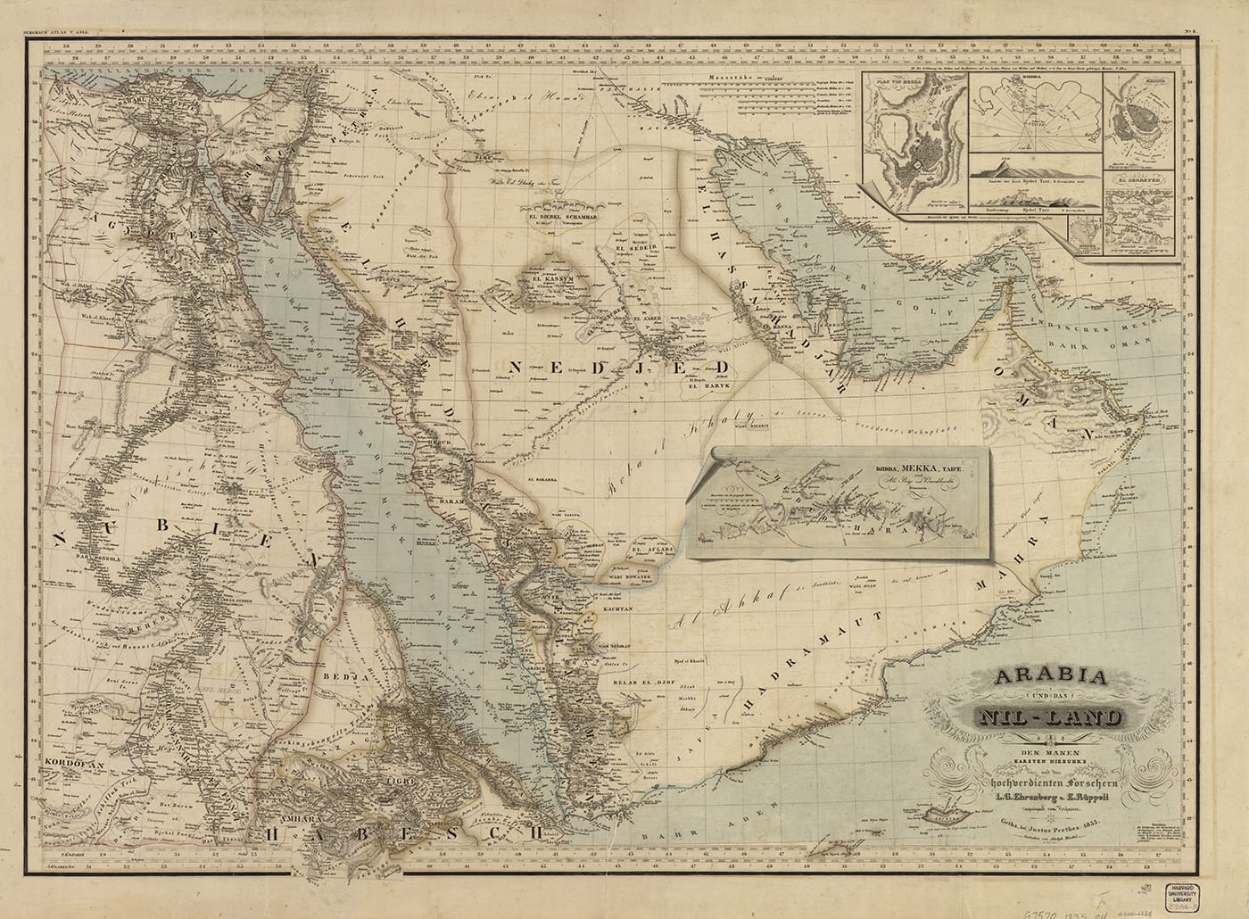 Heinrich Karl Wilhelm Berghaus, “Arabia und das Nil-Land” (1835) (courtesy Harvard Map Collection)