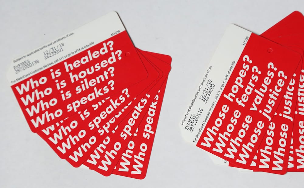 NYC限定メトロカード(デザイン: バーバラ・クルーガー) Your Bus Ride Is a Battleground: Barbara Kruger Designed NYC