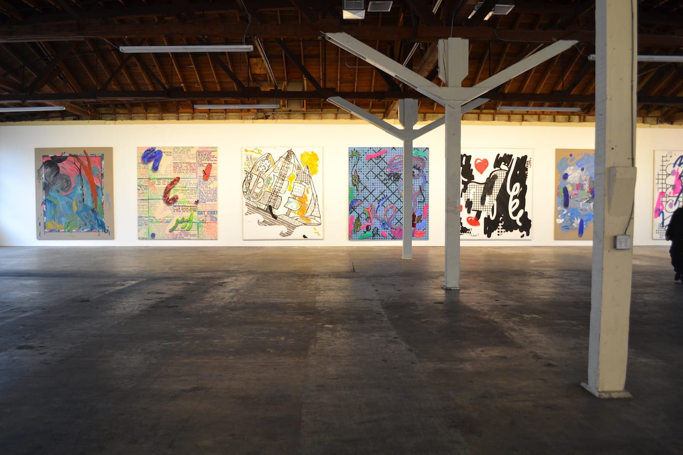 The inaugural exhibition at 356 Mission, featuring large-scale paintings by Laura Owens (via Wikimedia Commons)