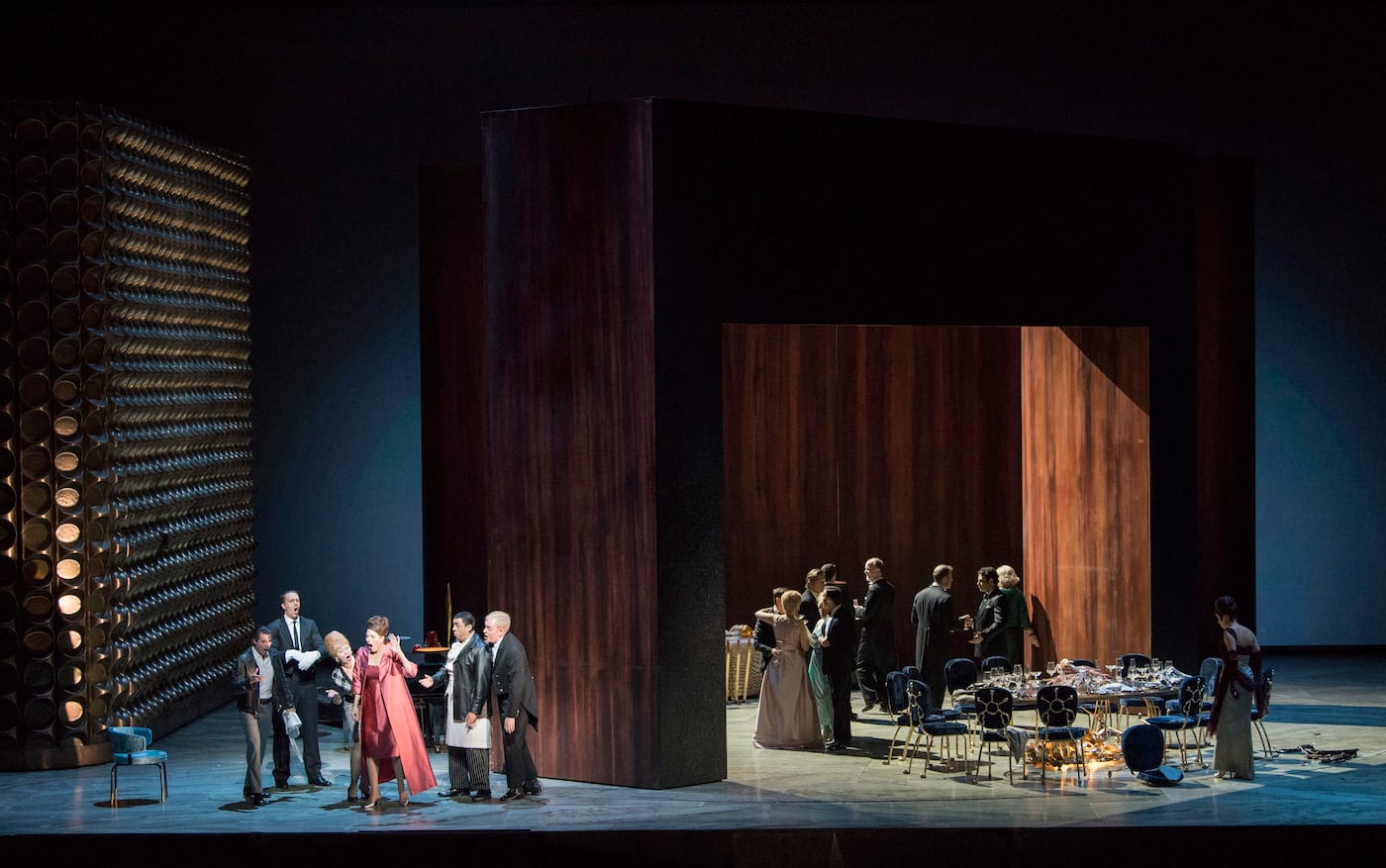 A scene from Act I of Adès' <em/>The Exterminating Angel (photo by Jonathan Tichler/Metropolitan Opera)