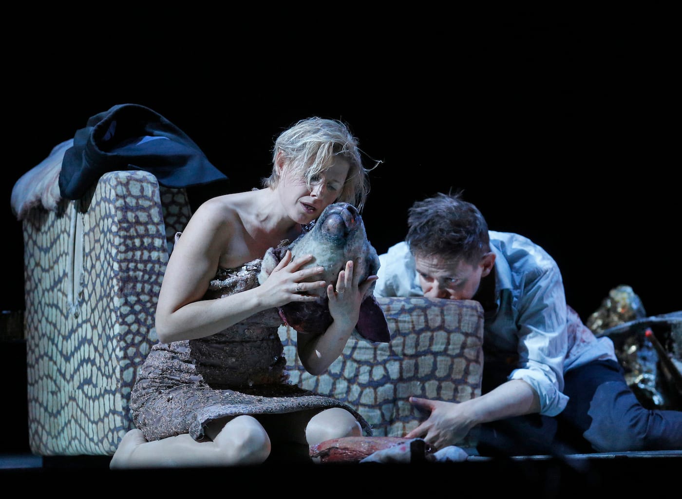 Sally Matthews as Silvia de Ávila and Iestyn Davies as Francisco de Ávila in Adès's <em/>The Exterminating Angel (photo by Ken Howard/Metropolitan Opera)