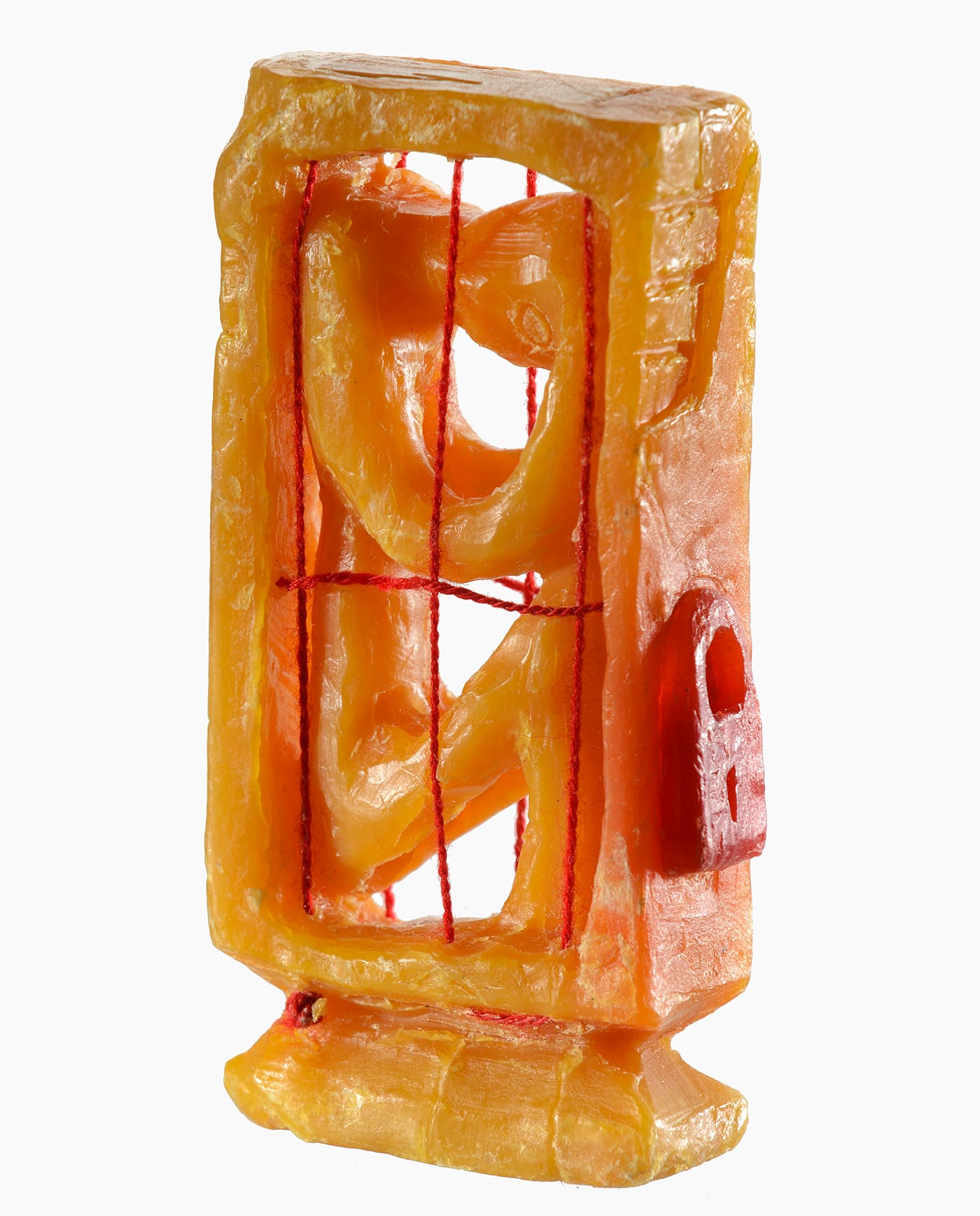 "Statuette" (Myanmar, 1999), soap (courtesy International Red Cross and Red Crescent Museum). This sculpture of a detainee squeezed inside a cell was made by Htein Lin, an artist from Myanmar who was sentenced to seven years in prison for presumed ties to the opposition. 