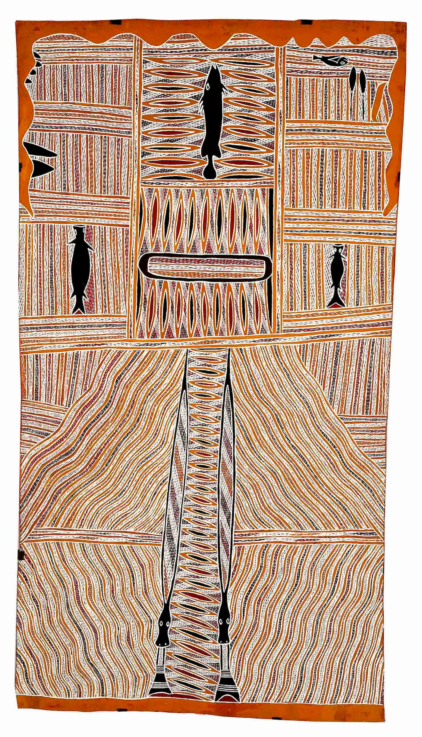  Djarrwark ga Dhalwaŋu, Son of Birrikitji (1935–2016), ANMM Collection (Purchased with the assistance of Stephen Grant of the GrantPirrie Gallery, reproduced courtesy of the artist and Buku-Larrŋgay Mulka Art Centre)
