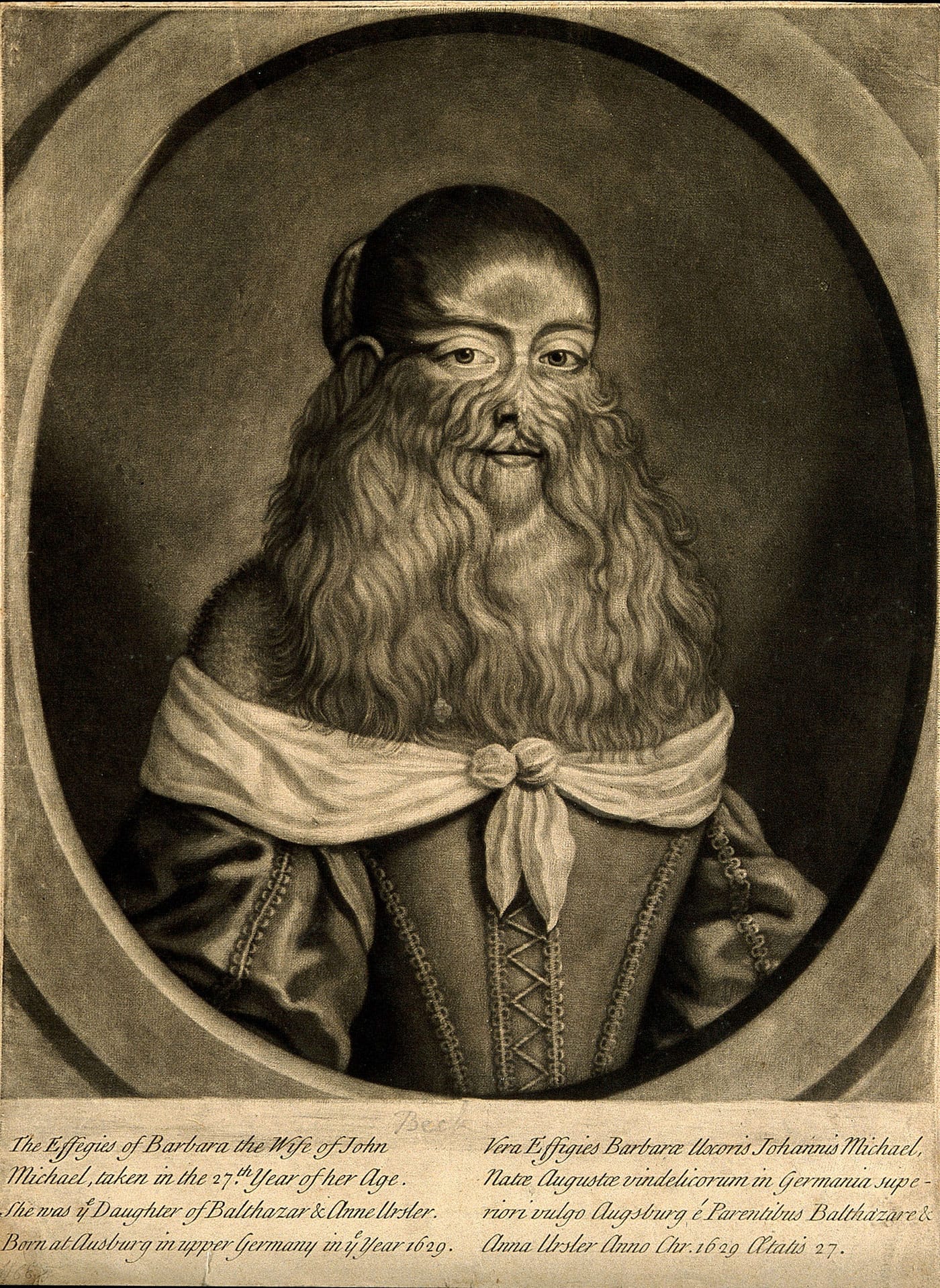 "Barbara Van Beck," mezzotint (courtesy Wellcome Collection)