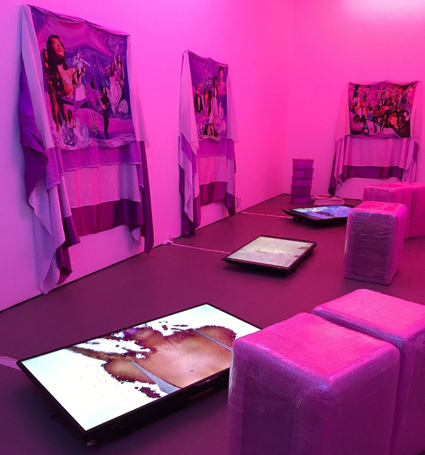 Installation view of E. Jane's Lavendra at American Medium (Jillian Steinhauer/Hyperallergic)