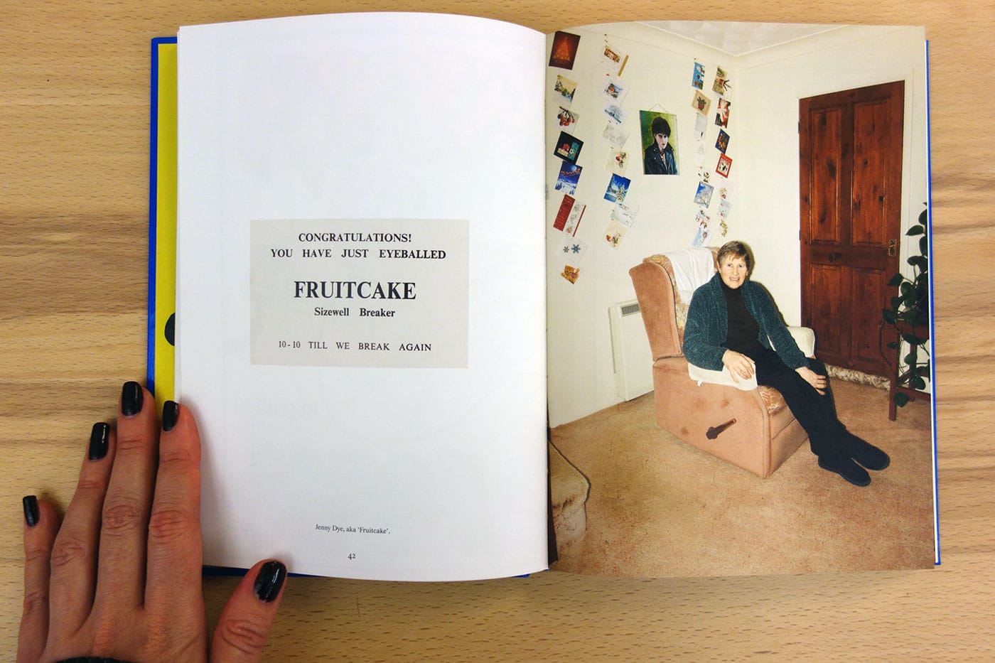 Pages from <em>Eyeball Cards The Art of British CB Radio Culture</em> (photo of the book for Hyperallergic)