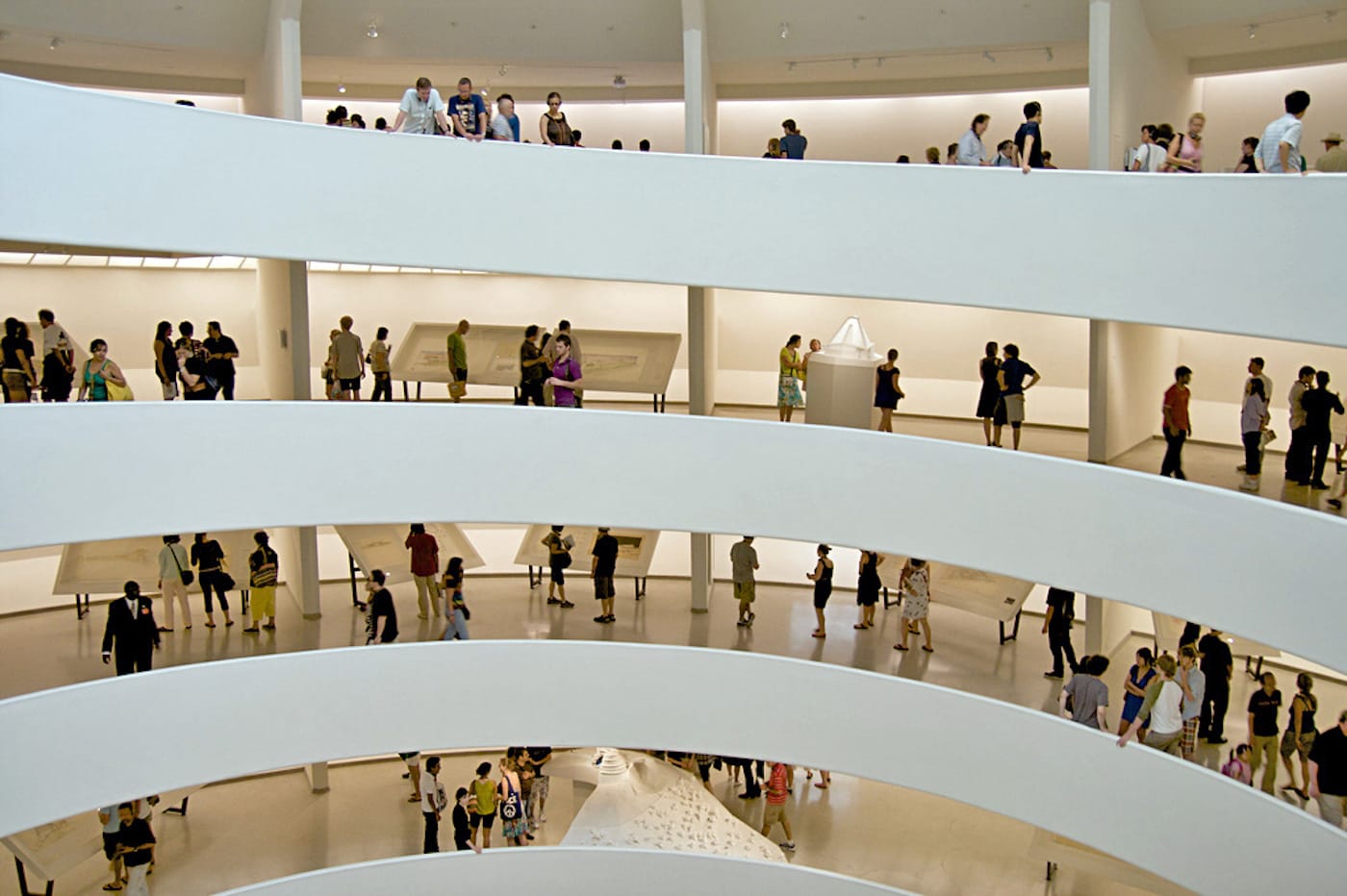 The interior of the Guggenheim museum in New York City (photo by Wallygva, via Wikimedia Commons)