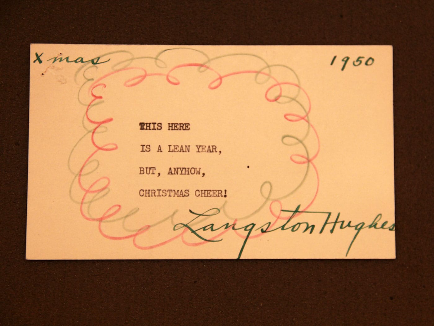 Langston Hughes 1950 typewritten poem (courtesy Beinecke Rare Book and Manuscript Library, Yale University)