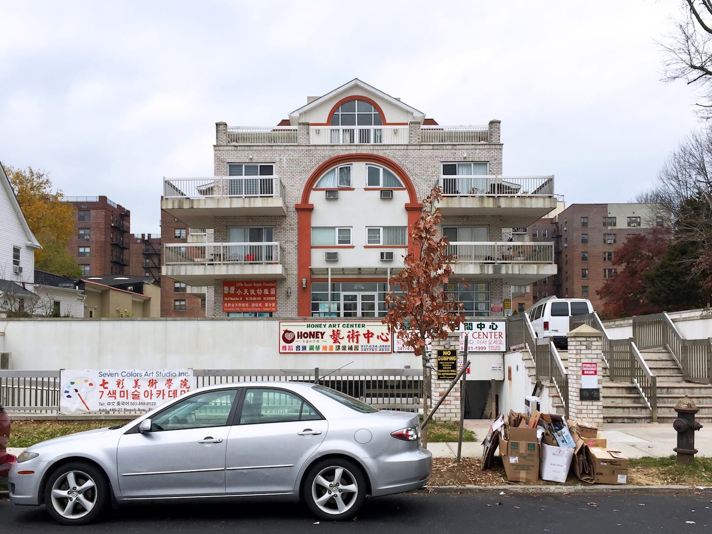 "Palladian Fantasy Condo on Parking Plinth, Flushing, NY" (2017), from <em>All the Queens Houses</em> (photo by Rafael Herrin-Ferri, courtesy the Architectural League of New York)
