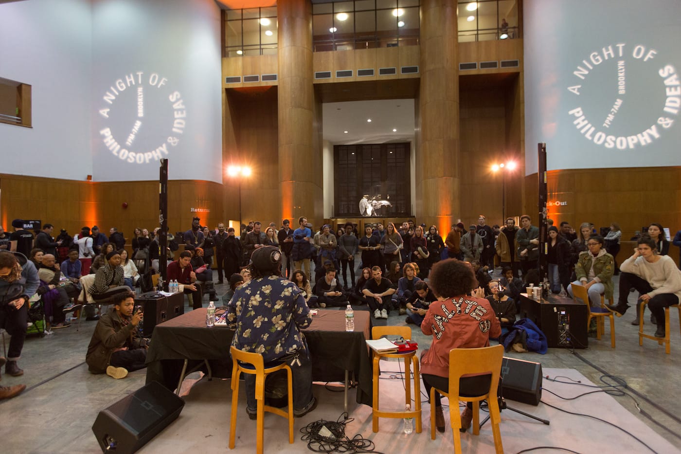 A performance at the Brooklyn Public Library's Central Library during 2017's edition of A Night of Philosophy and Ideas
