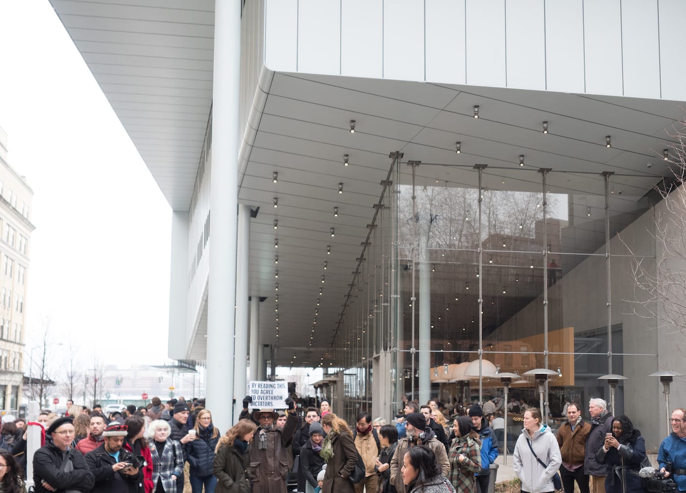 A rally outside the Whitney Museum on J20 2017