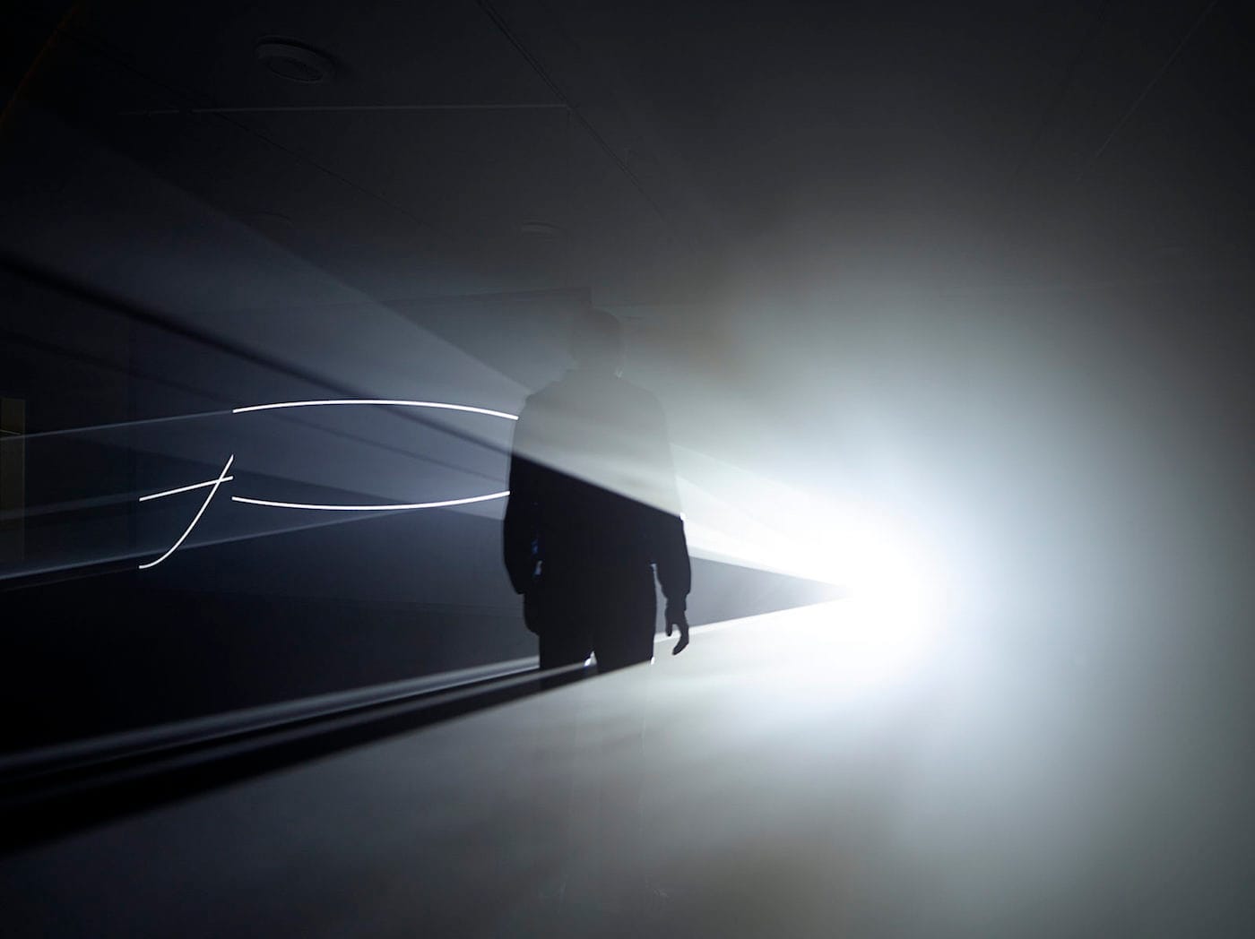 Anthony McCall, <em>Solid Light Films and Other Works</em> (1971–2014), installation view Eye Film Museum, Amsterdam 2014 (photo by Hans Wilschut, courtesy Pioneer Works)