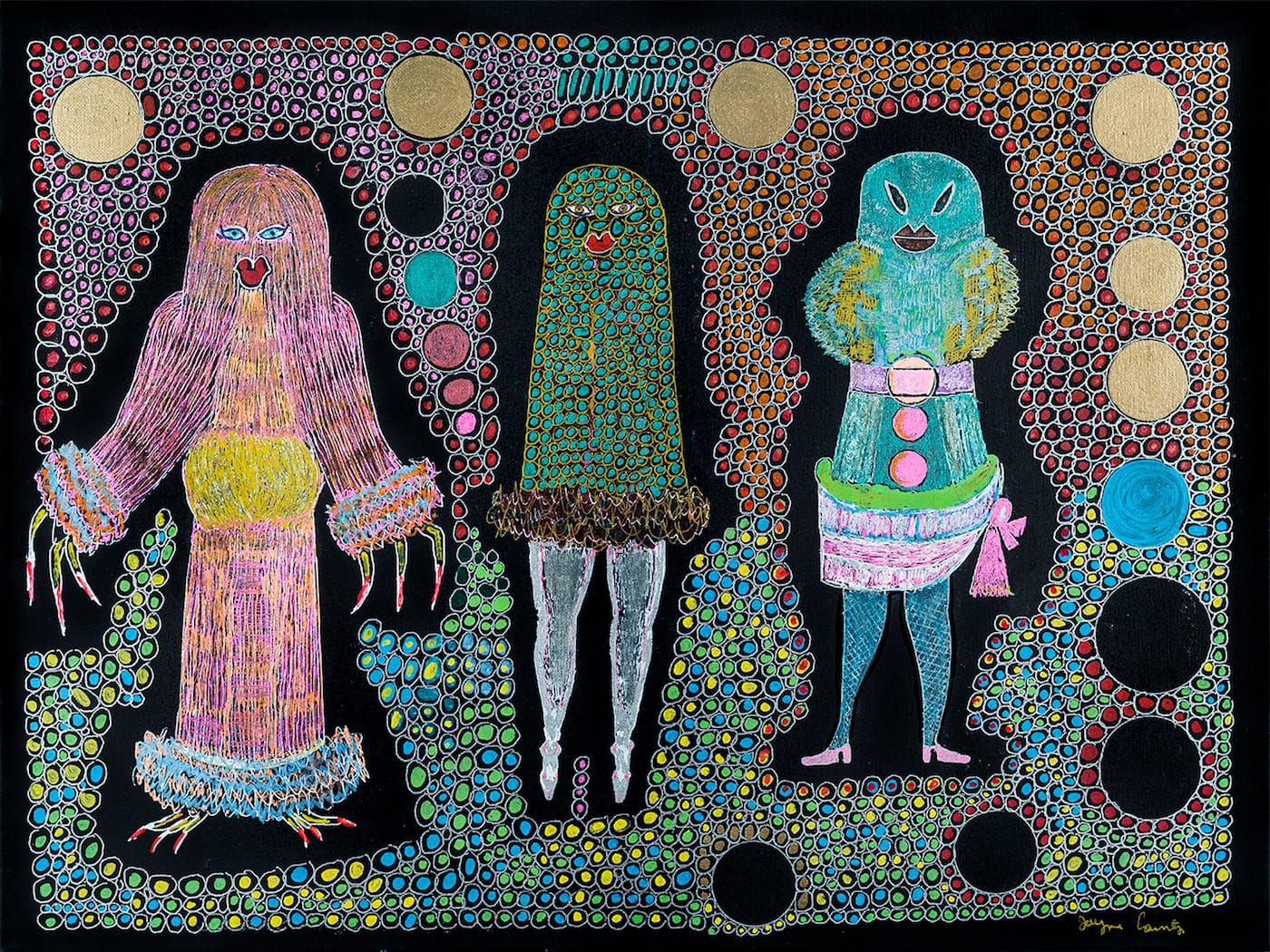 Jayne County, "Untitled" (2017), acrylic and marker on canvas