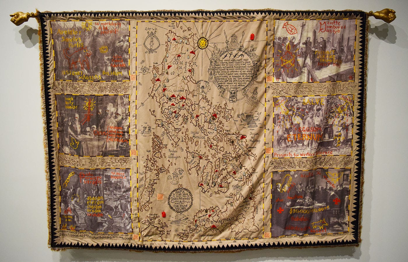 Clan Dayrit, "Mapa de lo que ahora se como Las Islas Pilipinas" (2017), mixed mediums