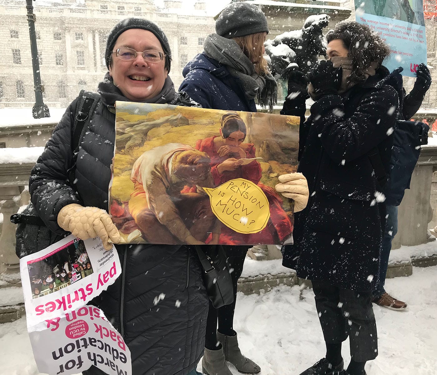 A Courtauld Institute lecturer at yesterday's rally