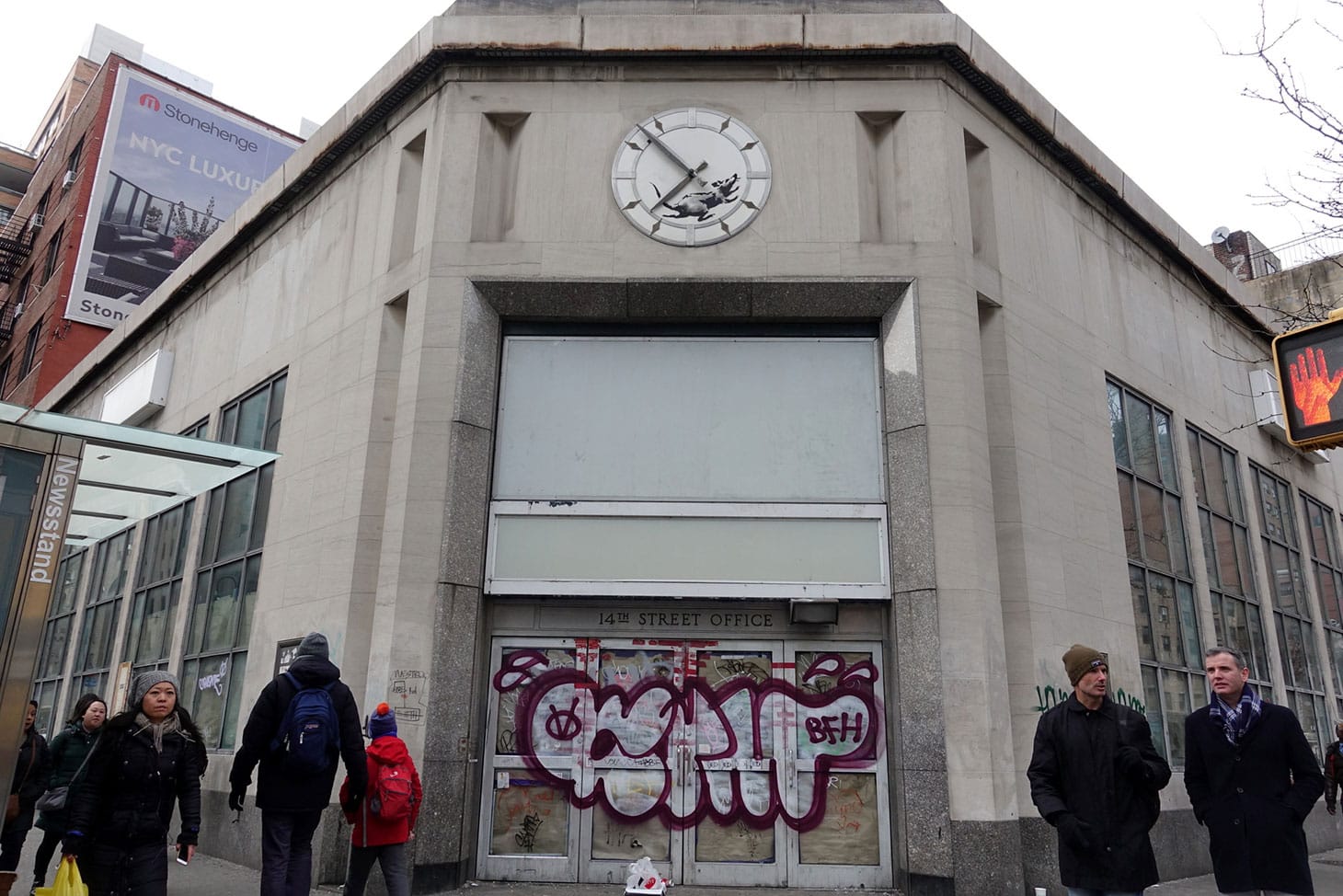 Banksy's new rat at 14th Street and Sixth Avenue