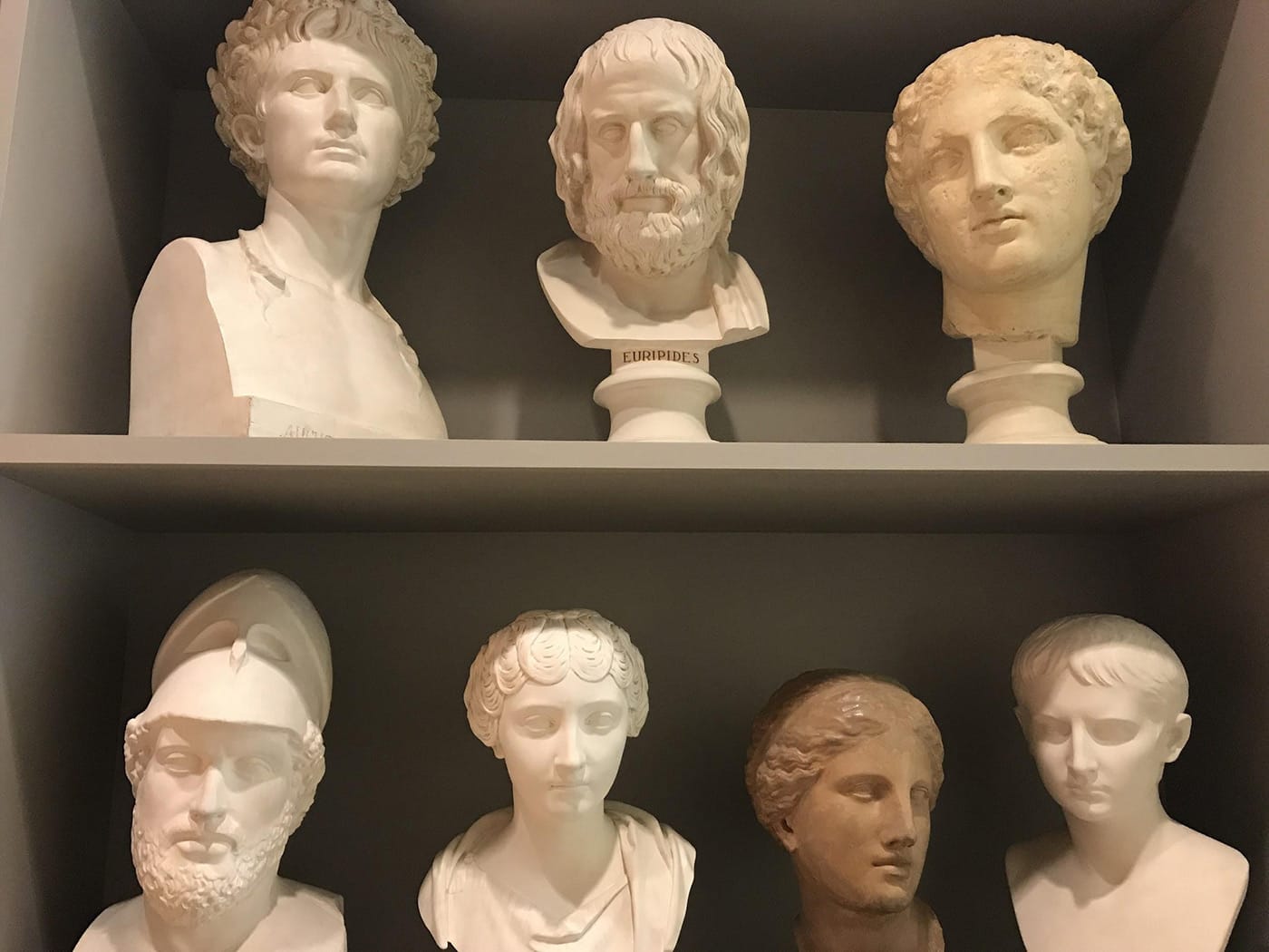 Before there was 3D printing, there were plaster casts. The Blanton Museum of Art has a number of classical casts that professors and curators teach with in tandem with the Fine Arts Library’s reserves. (photo by the author for Hyperallergic)