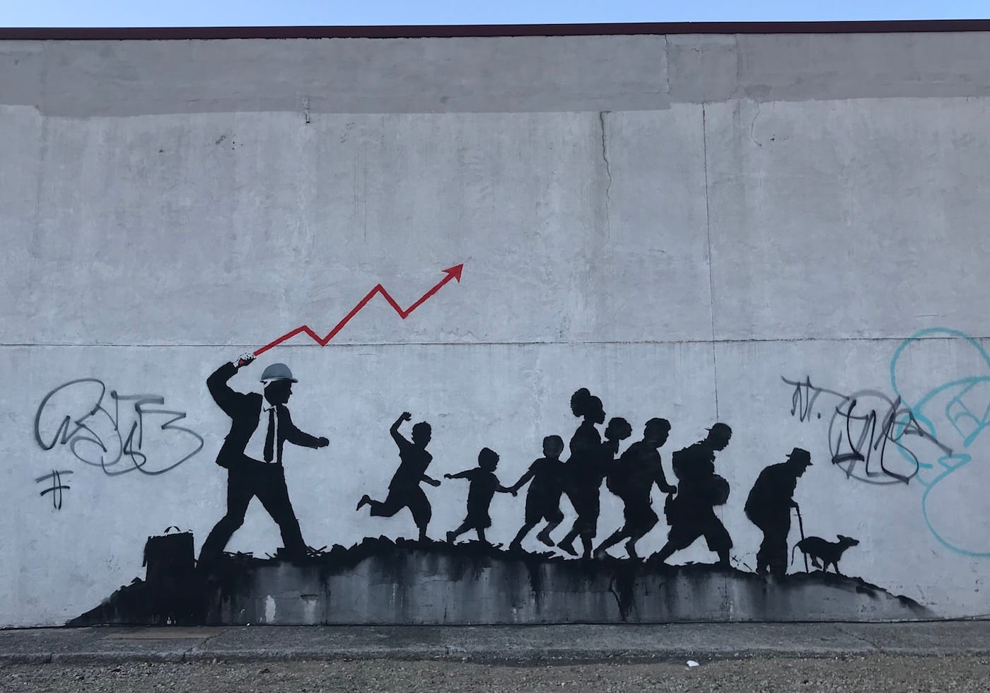 One of the new Banksy murals in Midwood, Brooklyn (all photos by the author unless indicated otherwise)