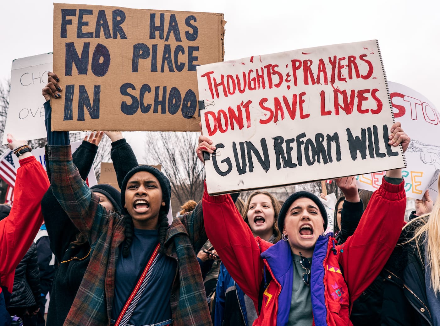 A Teens For Gun Reform rally at the White House on February 19, 2018 (photo by Lorie Shaull, via Wikimedia Commons)