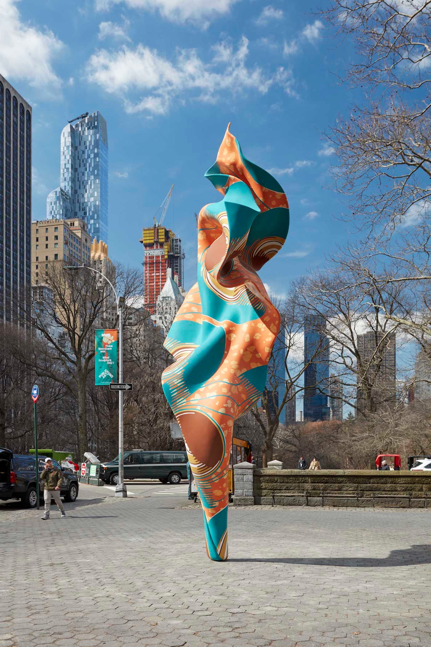 Yinka Shonibare,&nbsp;" Wind Sculpture (SG) I" (2018),&nbsp;hand-painted fiberglass resin cast&nbsp; (courtesy Collection of Davidson College, NC, and James Cohan Gallery, NY; photo by Jason Wyche, courtesy of Public Art Fund, NY)