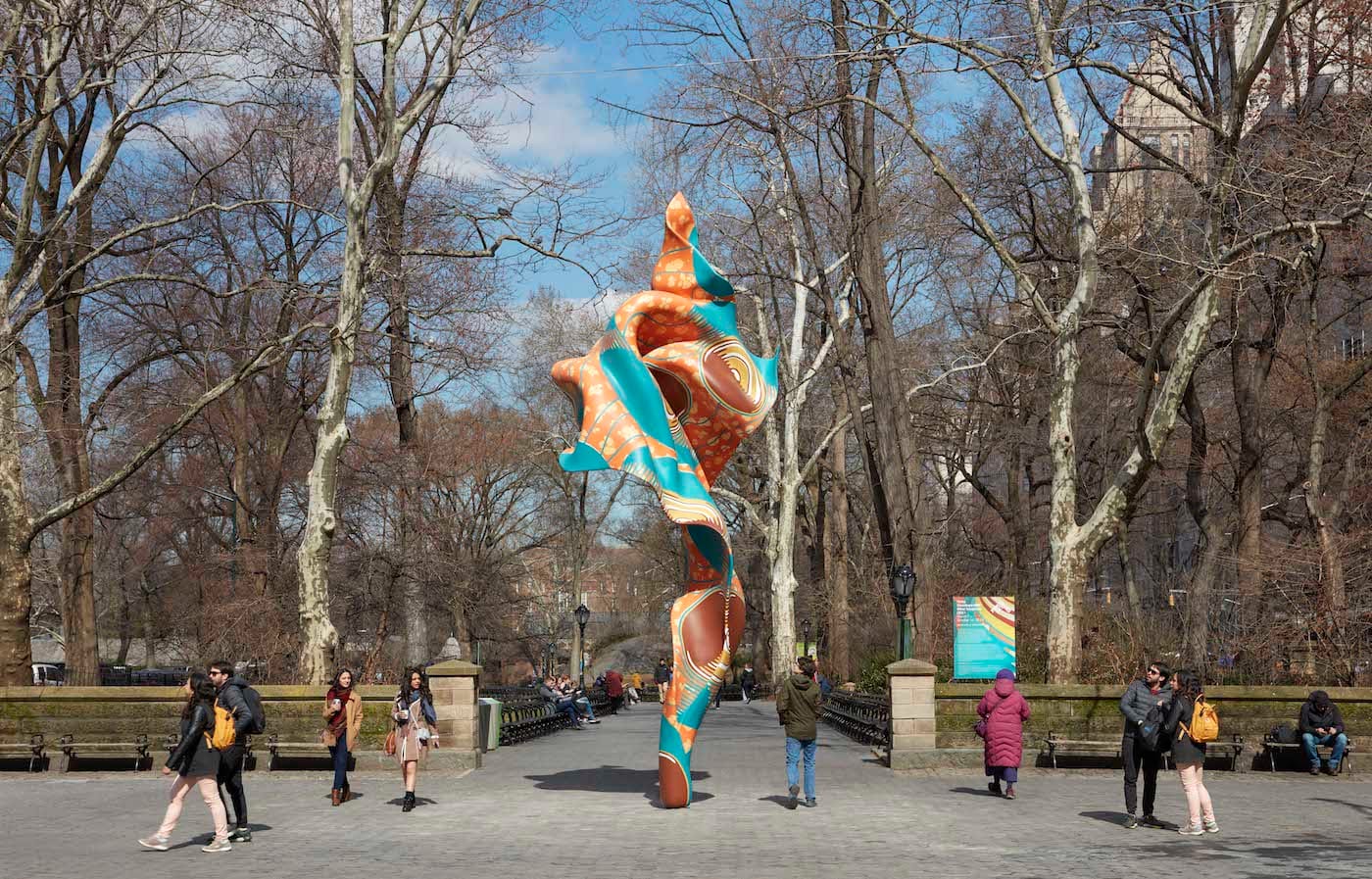Yinka Shonibare,&nbsp;" Wind Sculpture (SG) I" (2018),&nbsp;hand-painted fiberglass resin cast&nbsp; (courtesy Collection of Davidson College, NC, and James Cohan Gallery, NY; photo by Jason Wyche, courtesy of Public Art Fund, NY)
