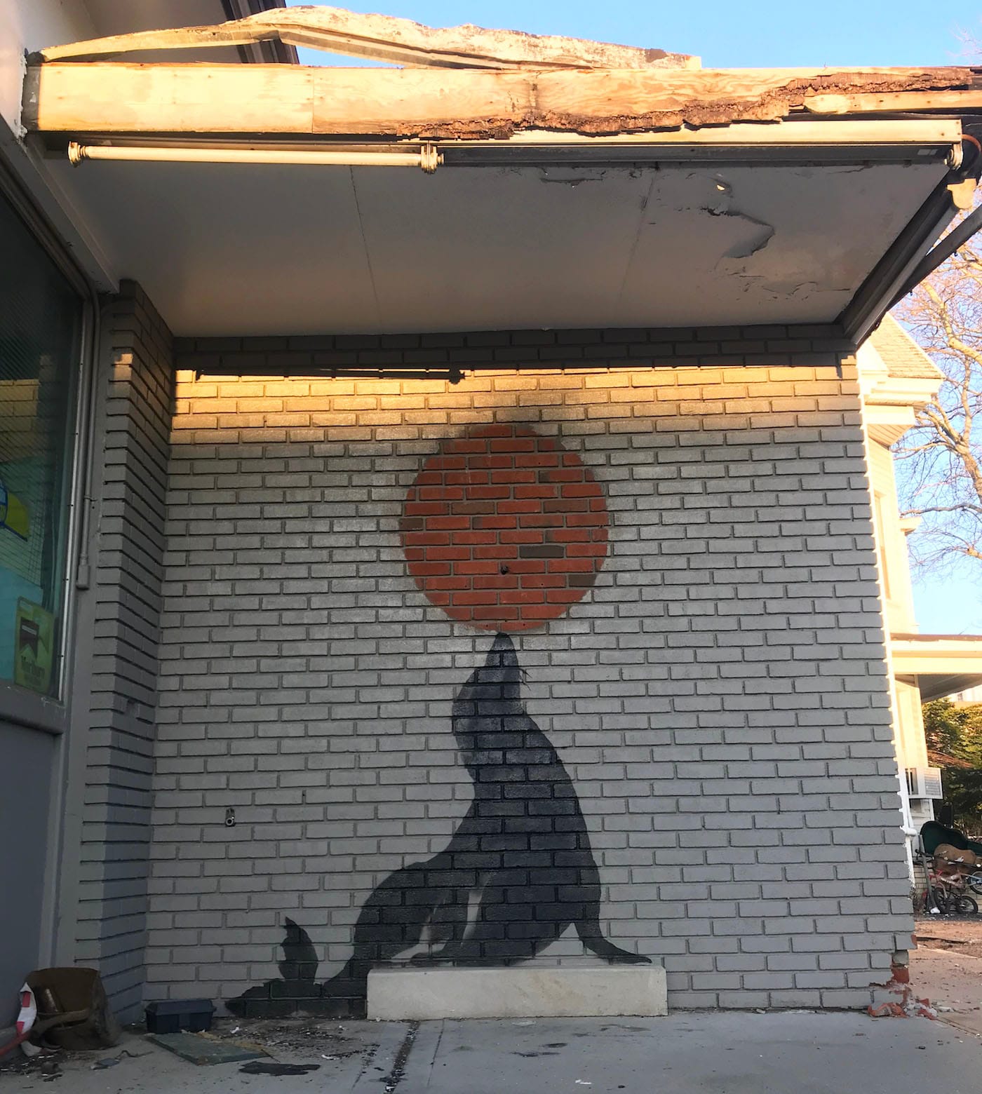 Banksy's seal mural at 1249 Coney Island Avenue in Midwood a few days before it was confirmed as a genuine Banksy