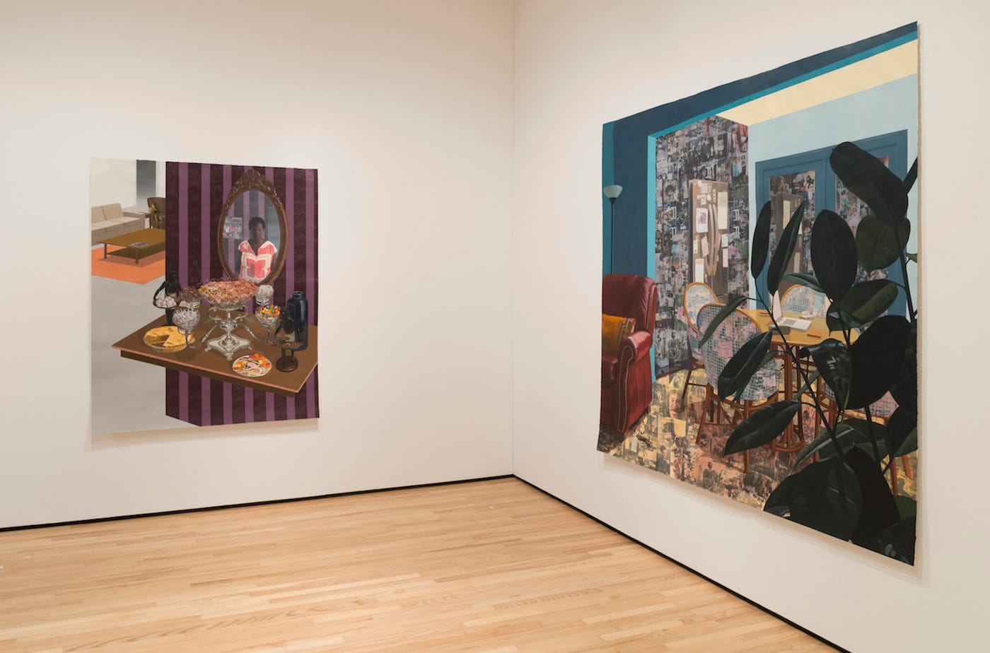 <em>Front Room: Njideka Akunyili Crosby / Counterparts</em> installation at the Baltimore Museum of Art (photo by the author for Hyperallergic)