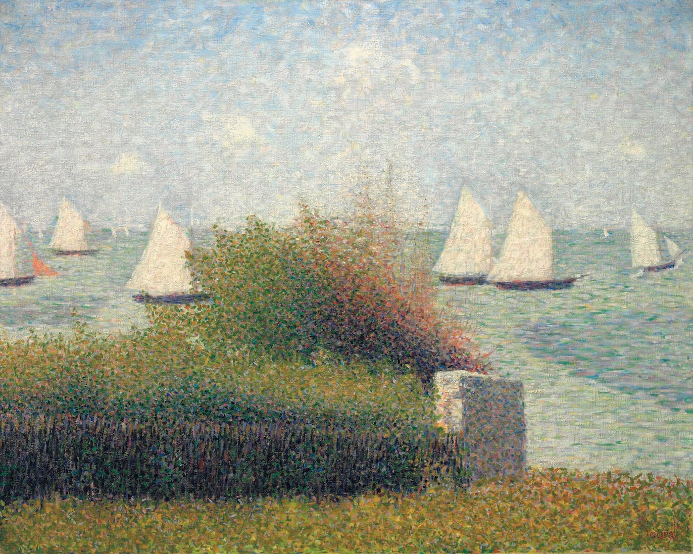 Georges Seurat, "La rade de Grandcamp" (1885), oil on canvas, 25 3/4 x 32 in, pre-sale estimate in the region of $40 million; price realized: $34,062,500