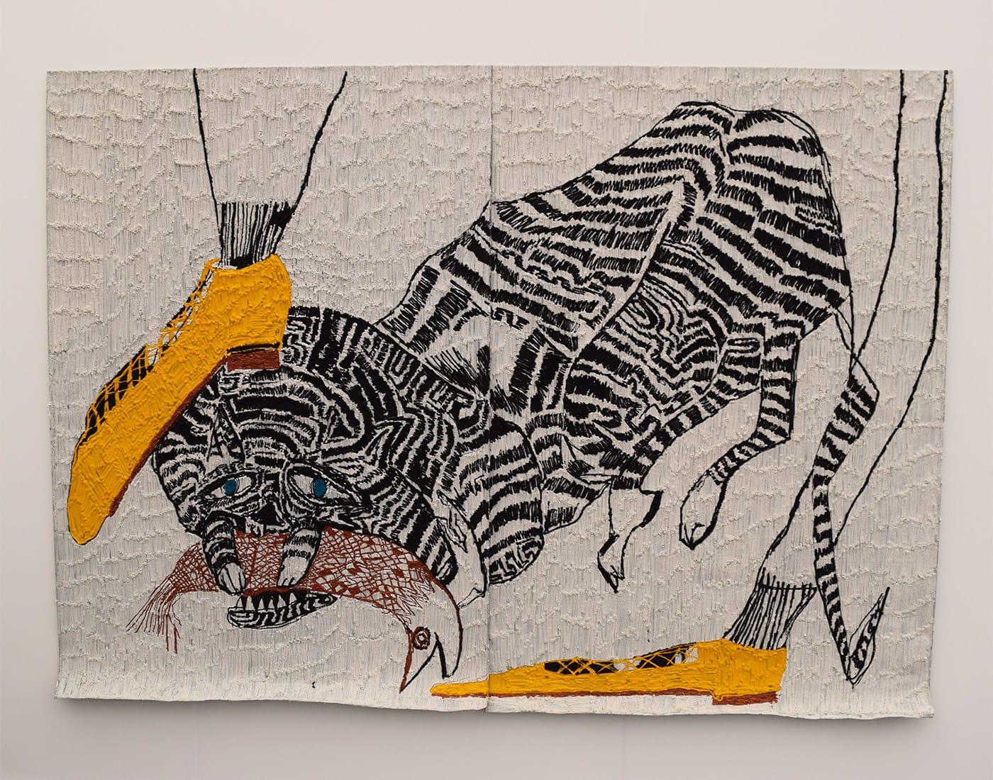 Summer Wheat, "Sinking Thief" (2018) in the Andrew Edlin Gallery booth at Frieze New York