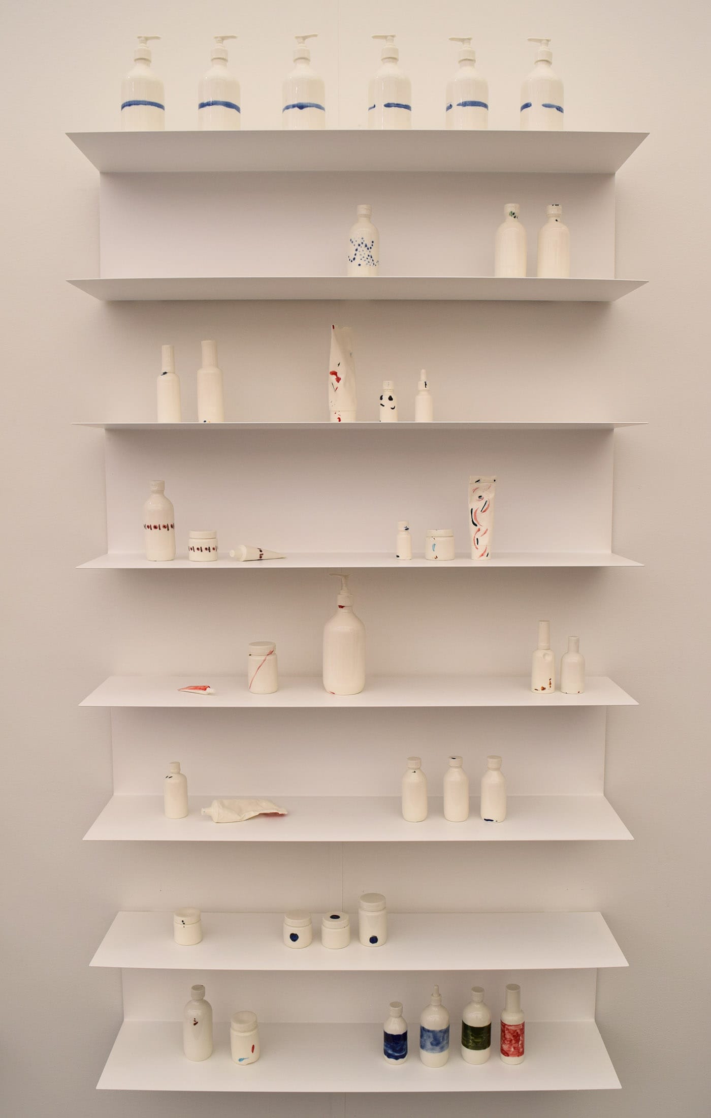 A display of ceramic sculptures by Tobias Kasper in the VI, VII booth at Frieze New York