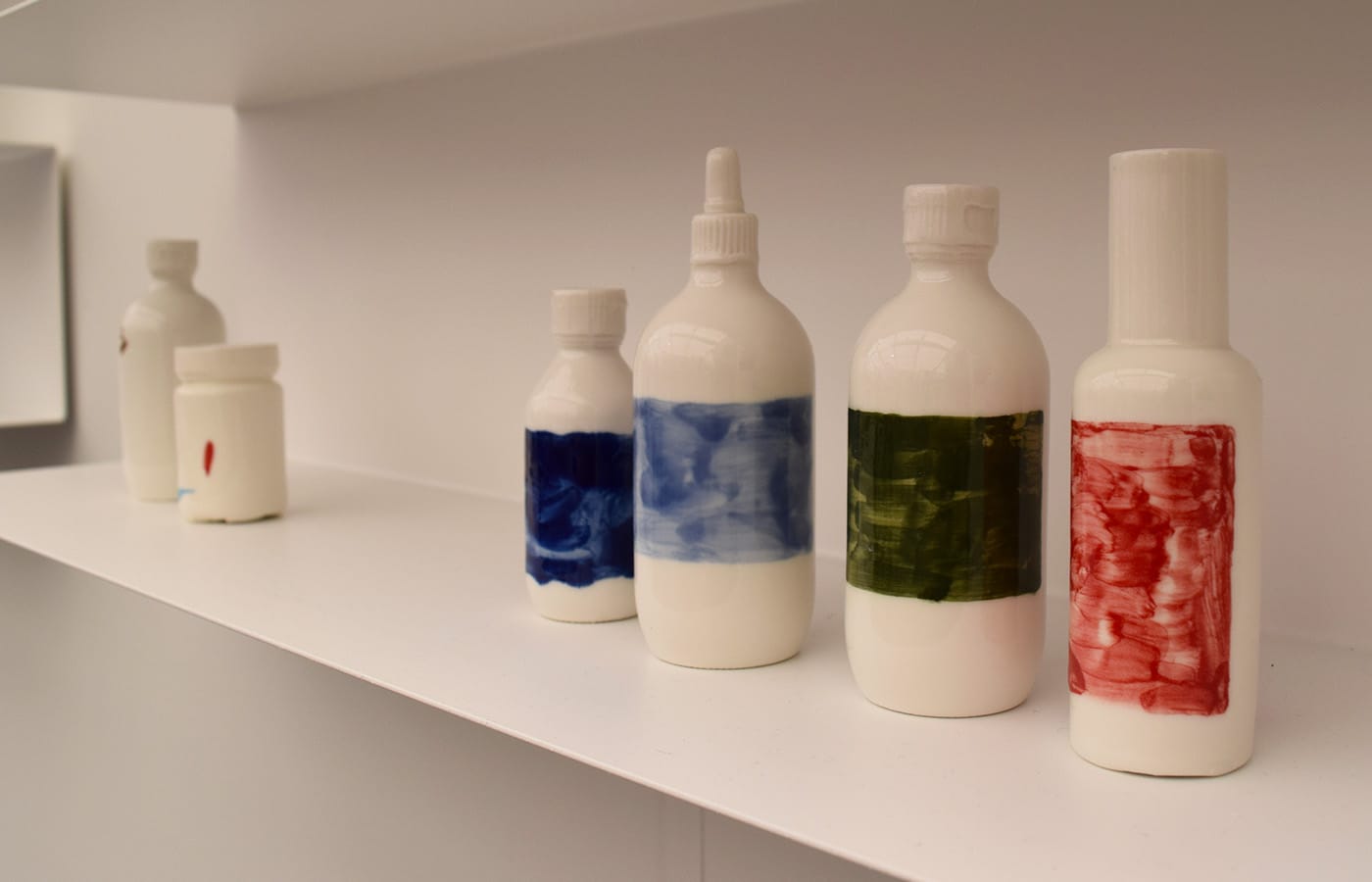 Ceramic sculptures by Tobias Kasper in the VI, VII booth at Frieze New York