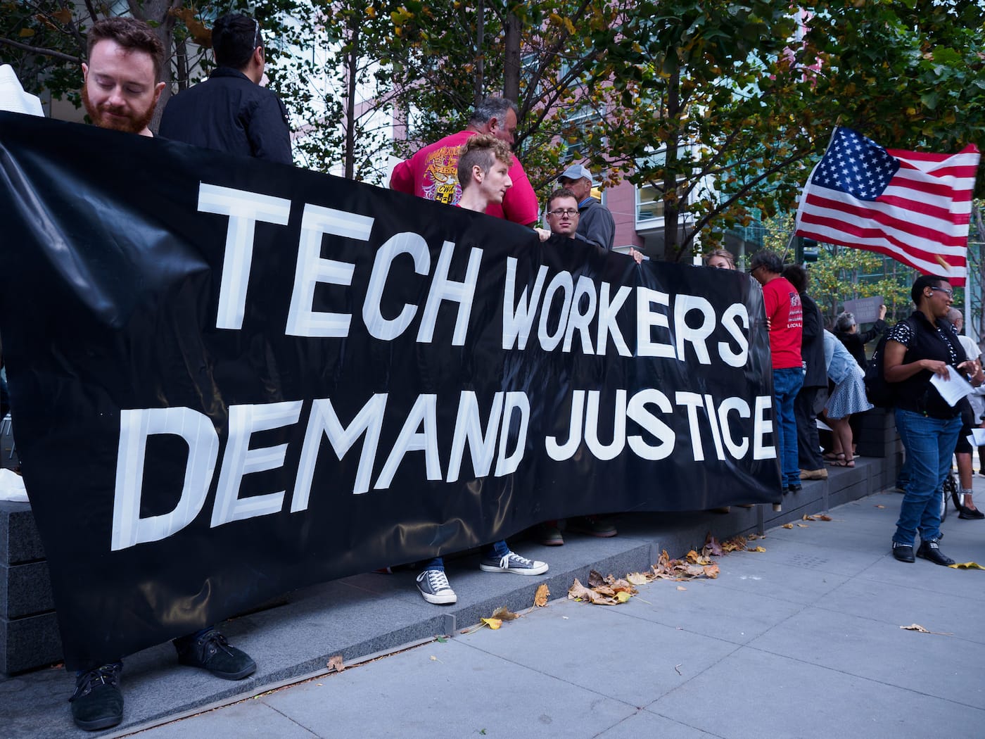 A net neutrality rally in San Francisco in September 2017 (photo by Credo Action, via Wikimedia Commons)