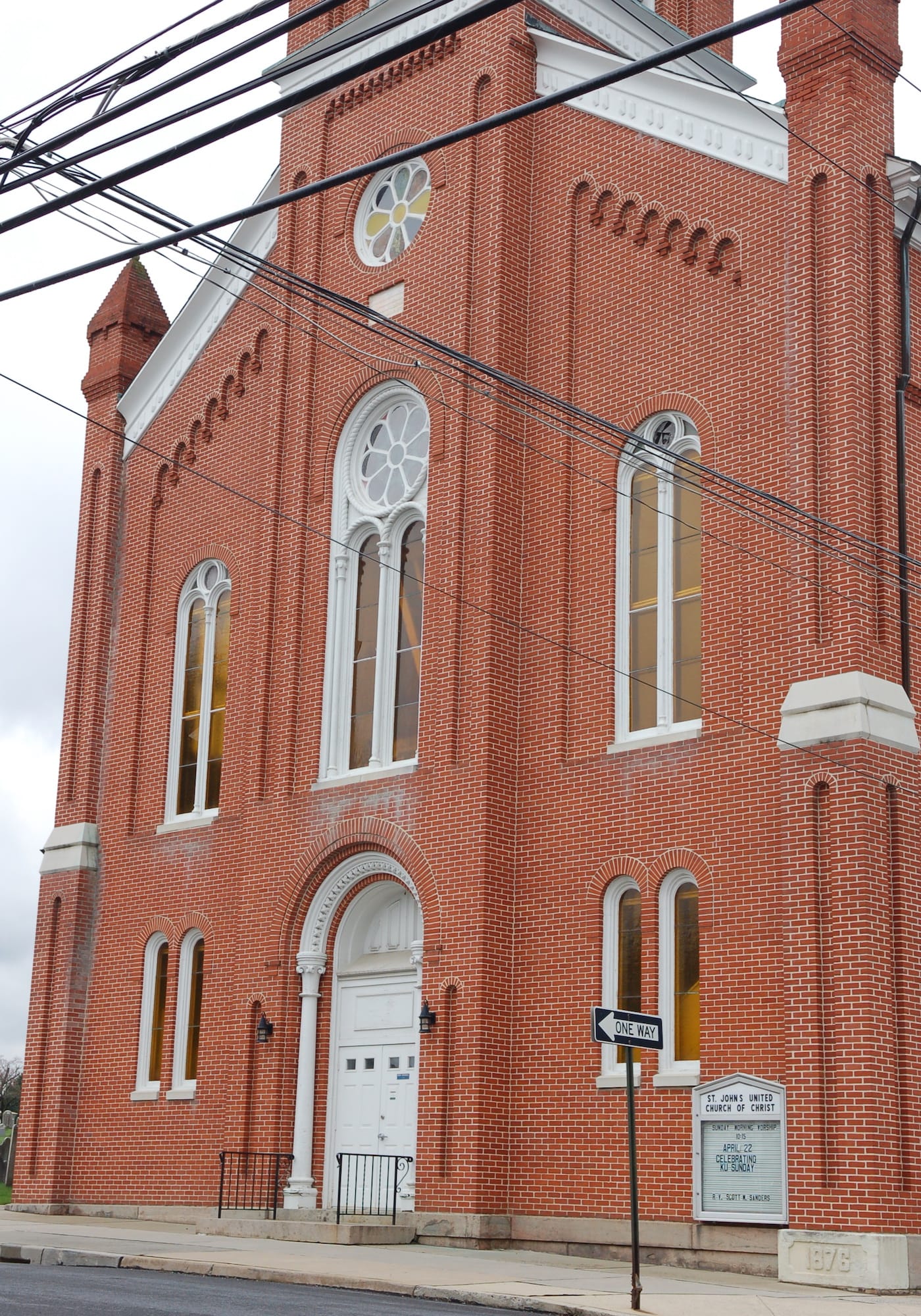 The exterior of St. John's United Church of Christ in Kutztown, Pennsylvania