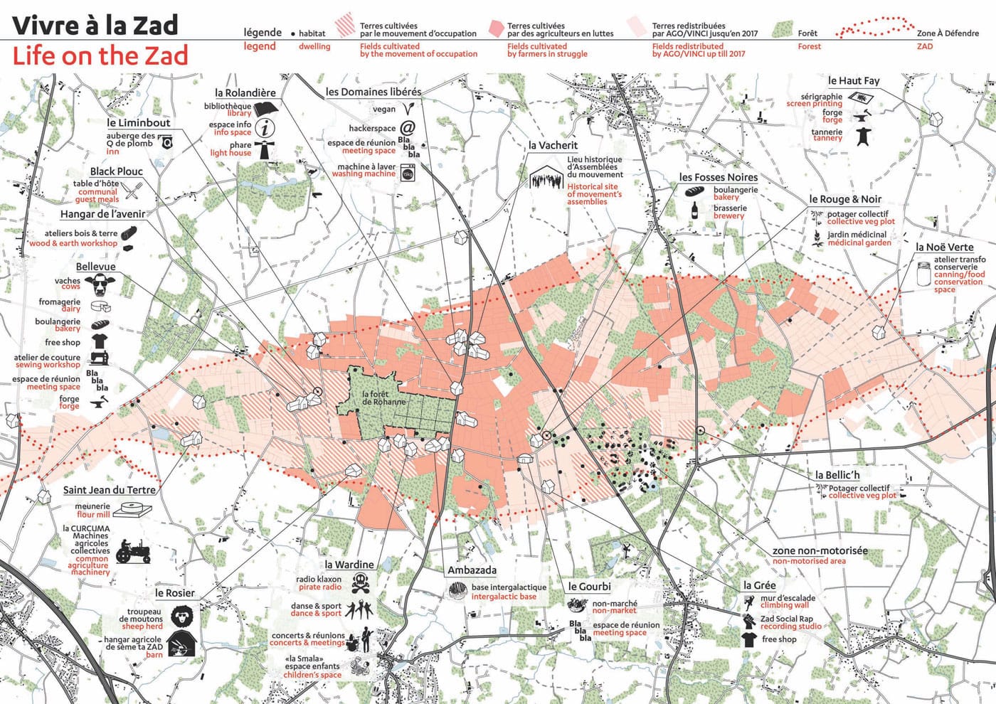 A map of the ZAD (courtesy ZAD Forever)