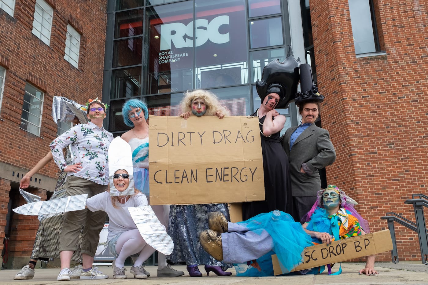 The Lip Sync for our Lives crew on the RSC's main steps (photo by Ron Fassbender)