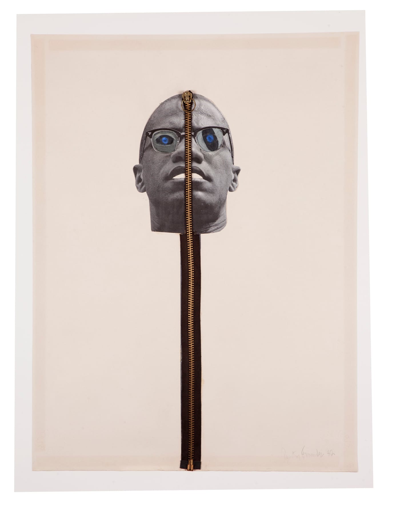Agustin Fernandez, "Malcom X” (1982), collage, 91.7 cm x 64.5 cm (courtesy and © Agustin Fernandez Foundation; photo by Daniel Pype)