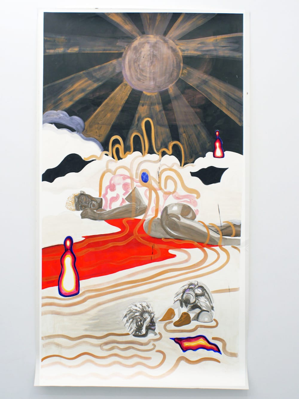 Khari Johnson-Ricks, "Slow Down" (2017), handmade watercolor and dry pigments on paper